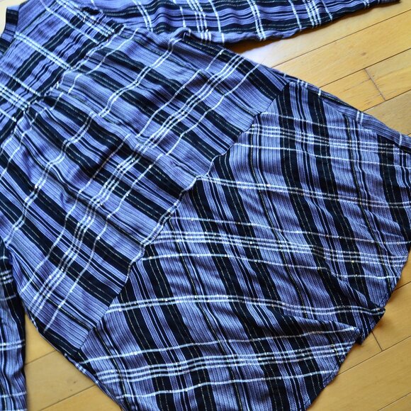 Lane Bryant Plaid Metallic Button Tunic Black 18/20 - Picture 11 of 12